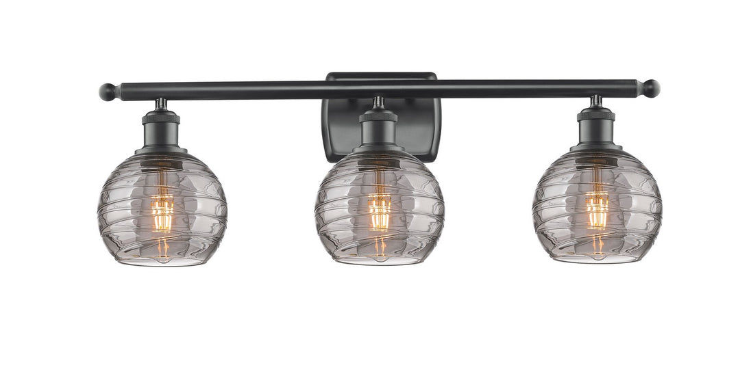 Innovations Ballston 516-3W-BK-G1213-6SM Bath Vanity Light 26 in. wide - Matte Black