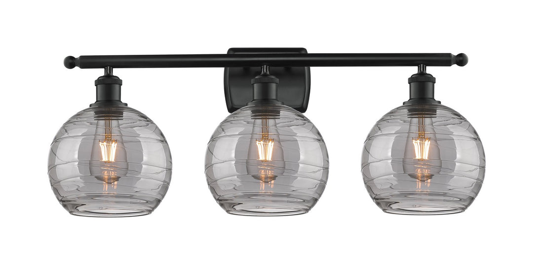 Innovations Ballston 516-3W-BK-G1213-8SM Bath Vanity Light 26 in. wide - Matte Black