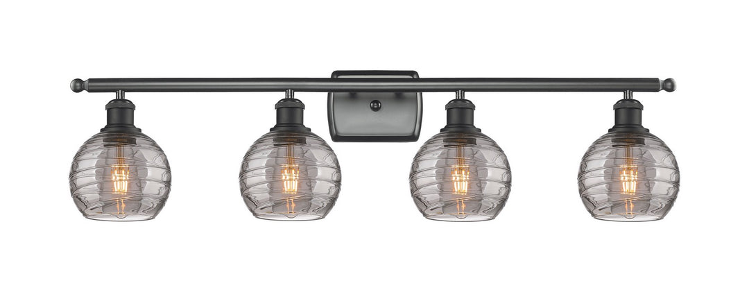 Innovations Ballston 516-4W-BK-G1213-6SM Bath Vanity Light 36 in. wide - Matte Black