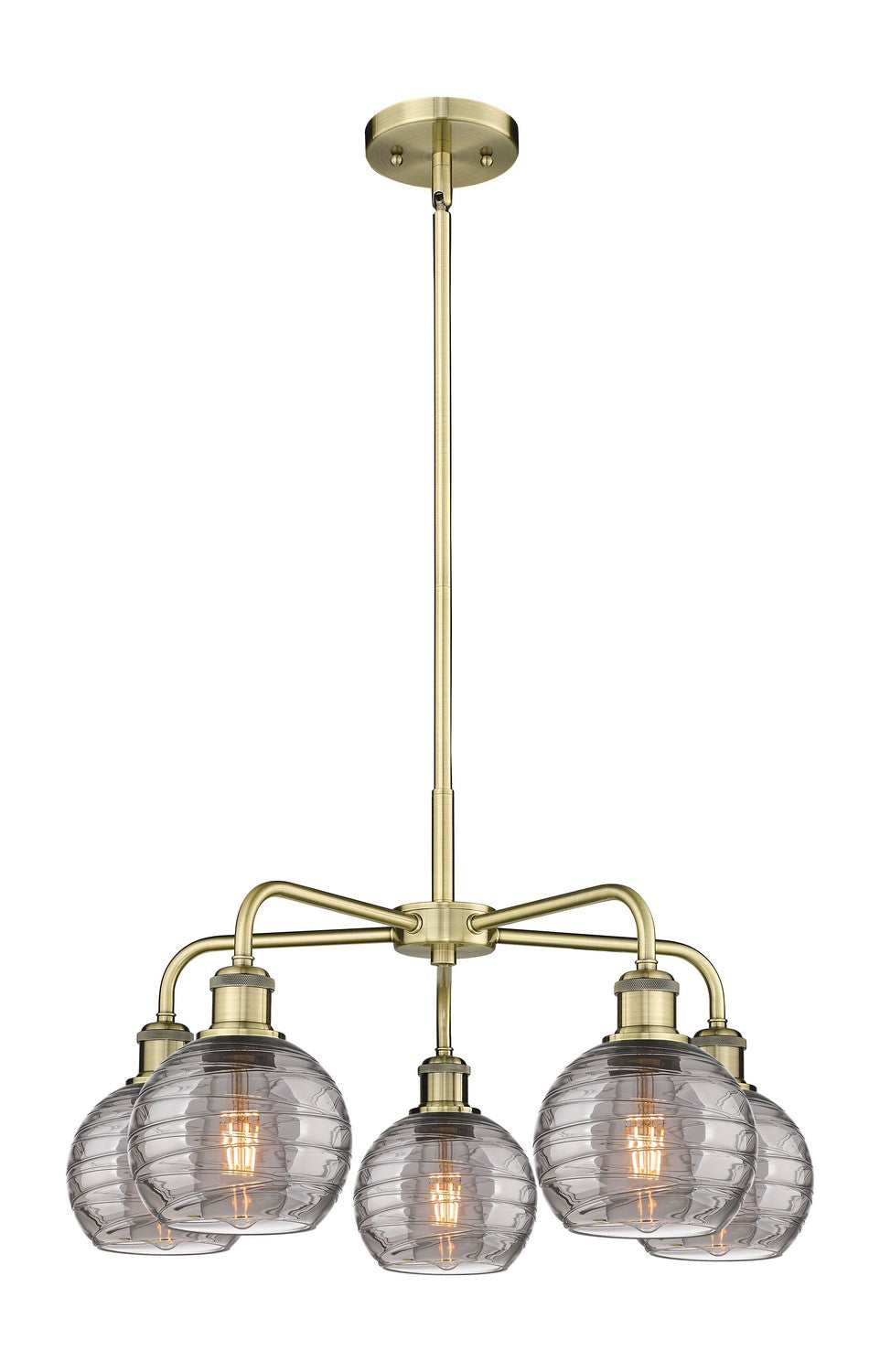 Innovations Downtown Urban 516-5CR-AB-G1213-6SM Chandelier Light - Antique Brass