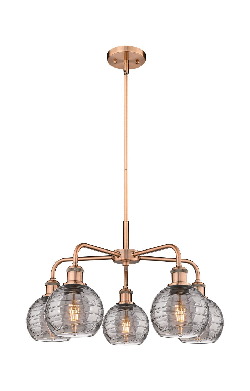 Innovations Downtown Urban 516-5CR-AC-G1213-6SM Chandelier Light - Antique Copper