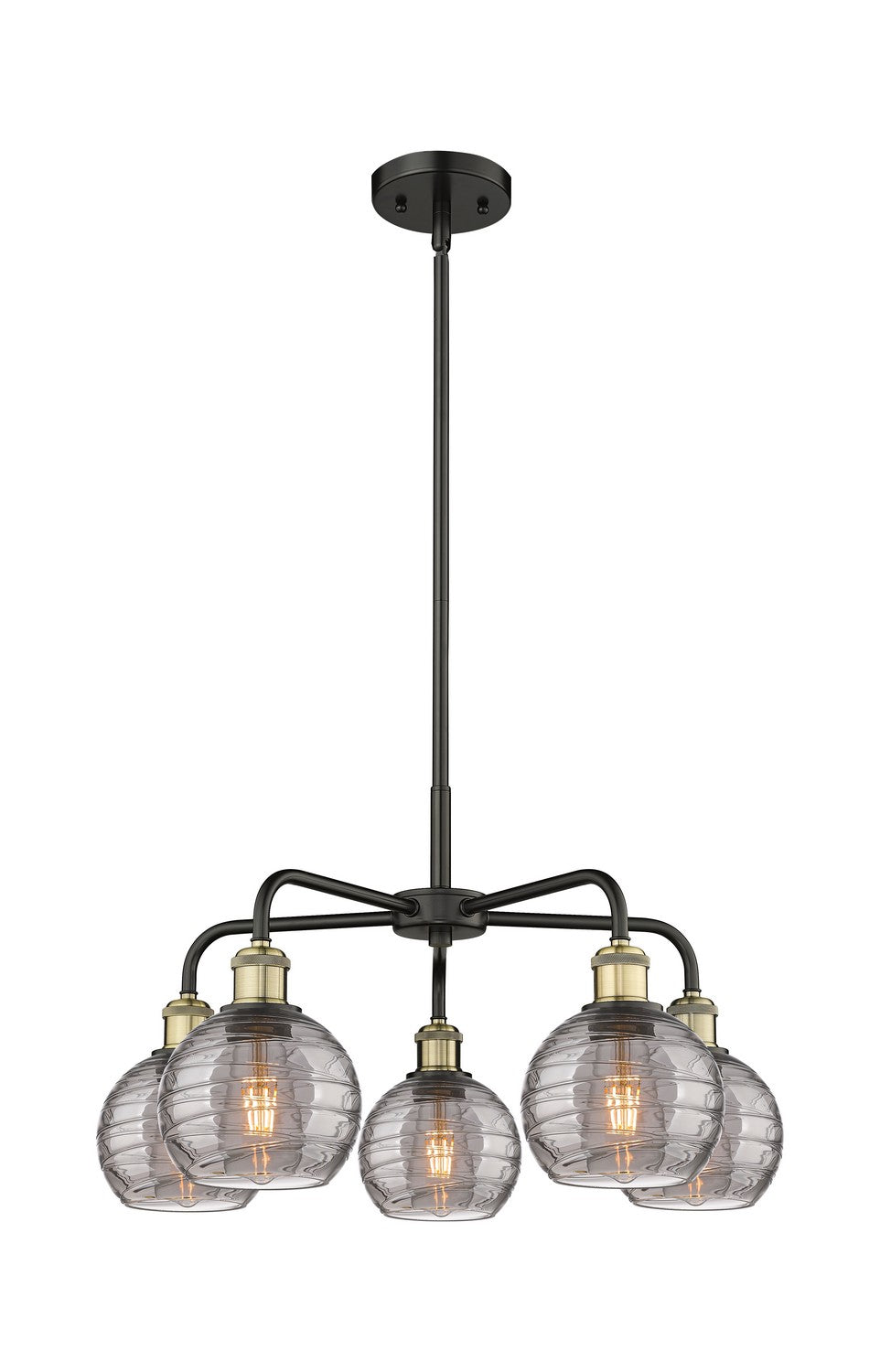 Innovations Downtown Urban 516-5CR-BAB-G1213-6SM Chandelier Light - Black Antique Brass