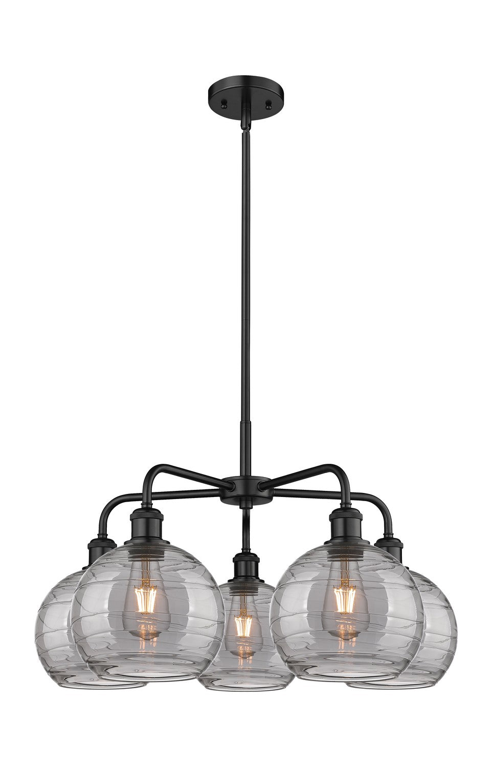 Innovations Downtown Urban 516-5CR-BK-G1213-8SM Chandelier Light - Matte Black