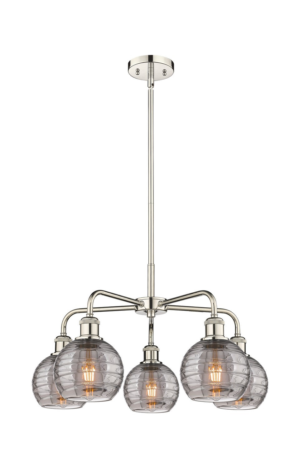 Innovations Downtown Urban 516-5CR-PN-G1213-6SM Chandelier Light - Polished Nickel