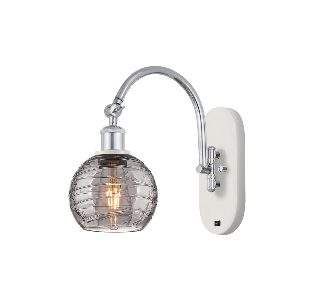Innovations Ballston 518-1W-WPC-G1213-6SM Wall Sconce Light - White and Polished Chrome