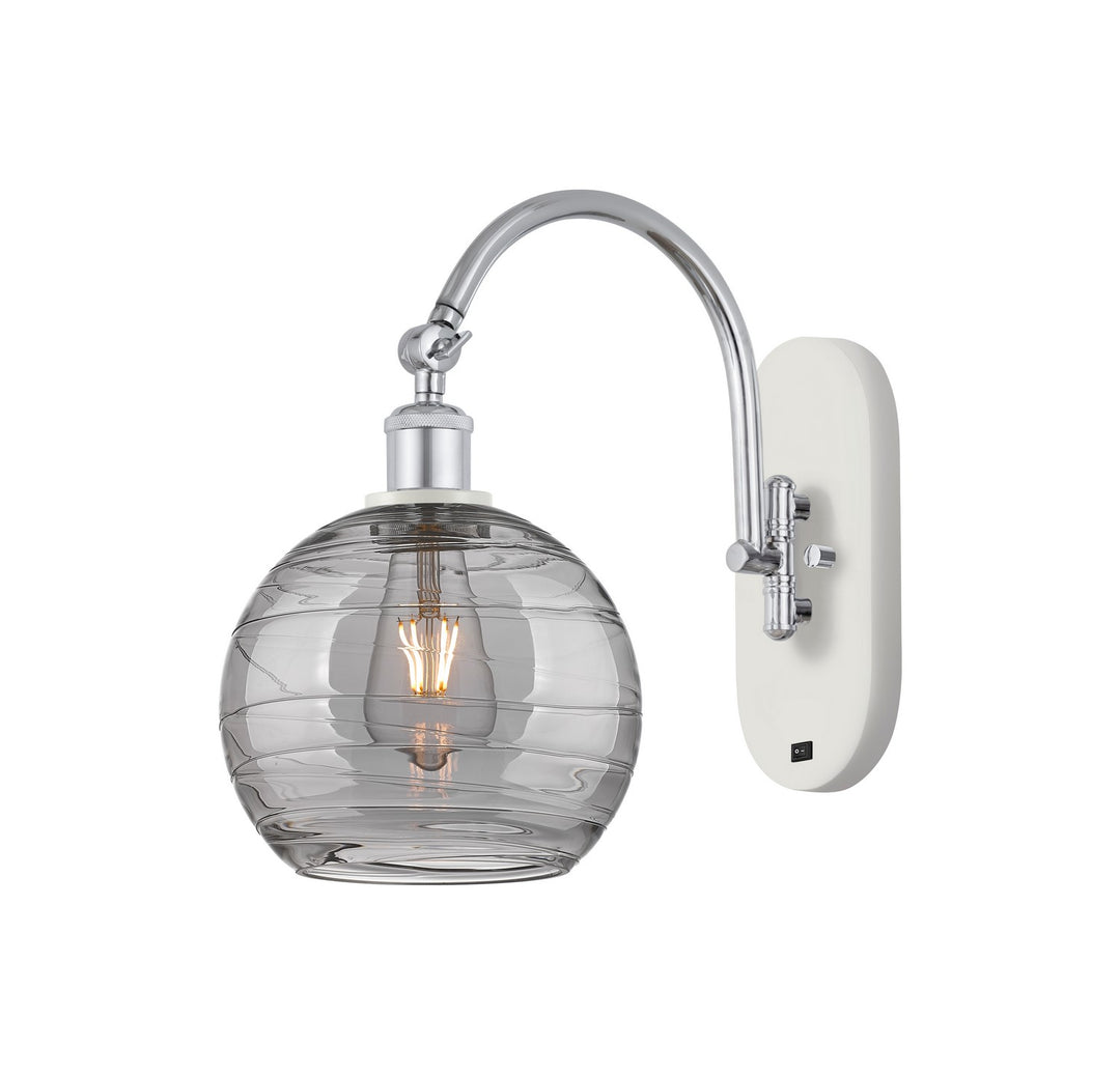 Innovations Ballston 518-1W-WPC-G1213-8SM Wall Sconce Light - White and Polished Chrome