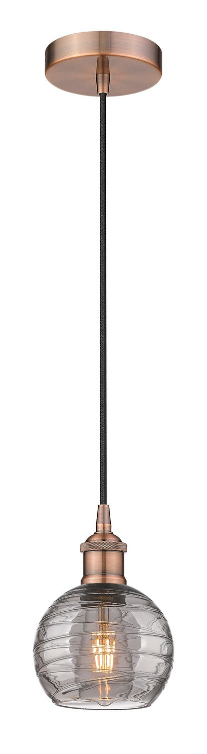 Innovations Edison 616-1P-AC-G1213-6SM Pendant Light - Antique Copper