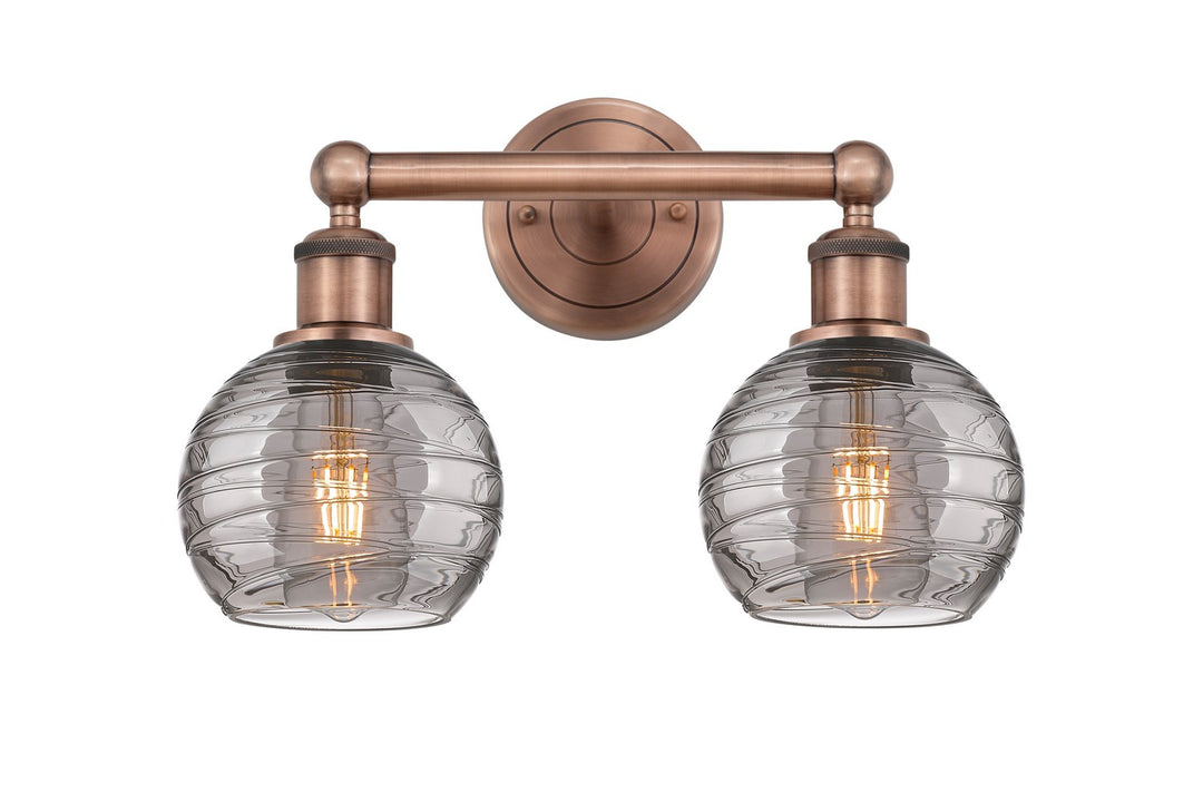 Innovations Edison 616-2W-AC-G1213-6SM Bath Vanity Light 15 in. wide - Antique Copper