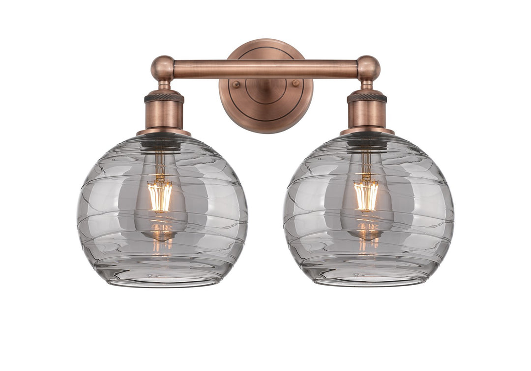 Innovations Downtown Urban 616-2W-AC-G1213-8SM Bath Vanity Light 17 in. wide - Antique Copper