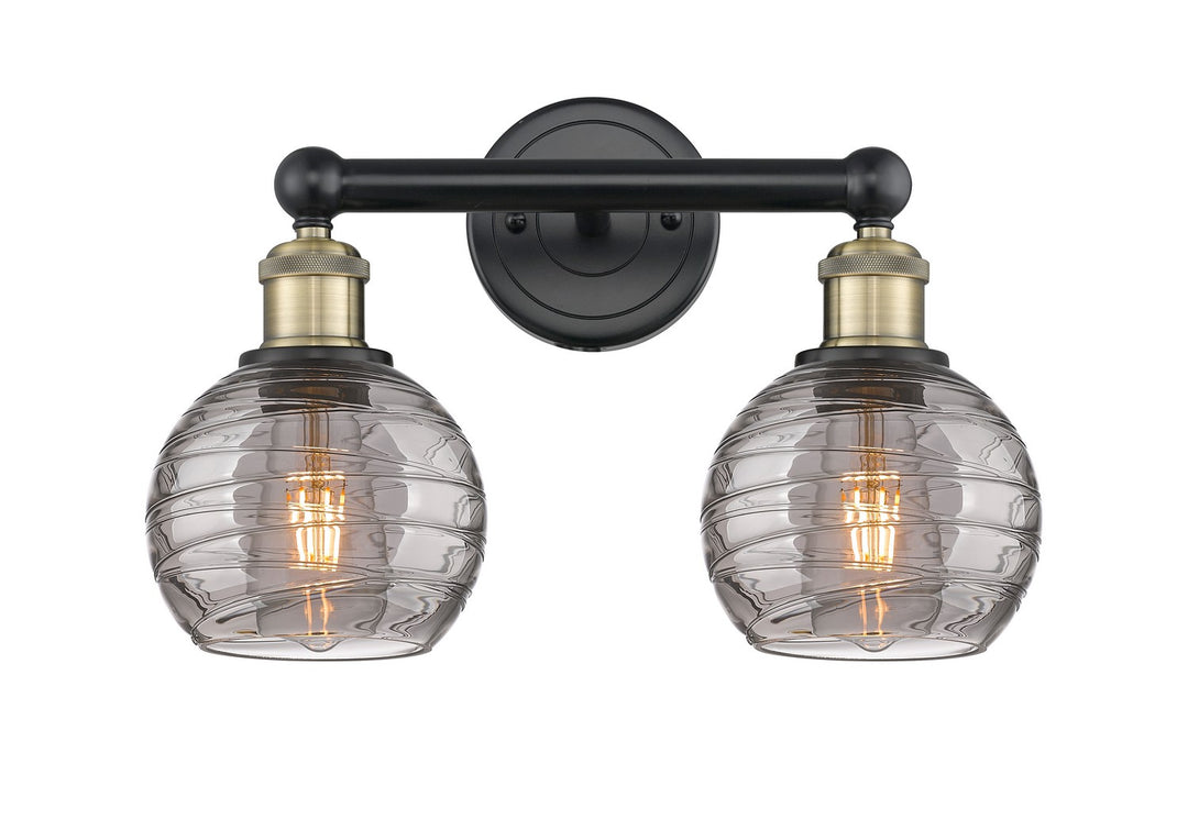 Innovations Edison 616-2W-BAB-G1213-6SM Bath Vanity Light 15 in. wide - Black Antique Brass