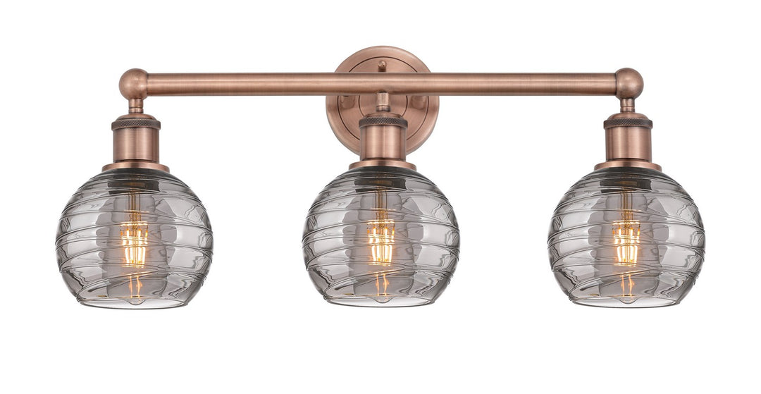 Innovations Edison 616-3W-AC-G1213-6SM Bath Vanity Light 24 in. wide - Antique Copper