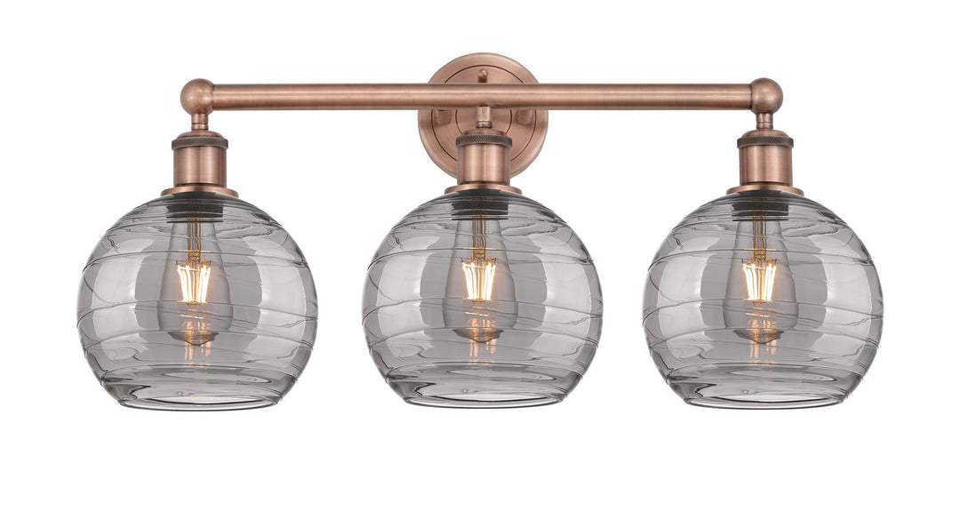 Innovations Downtown Urban 616-3W-AC-G1213-8SM Bath Vanity Light 26 in. wide - Antique Copper