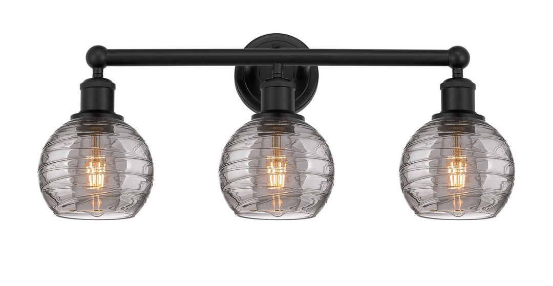 Innovations Edison 616-3W-BK-G1213-6SM Bath Vanity Light 24 in. wide - Matte Black