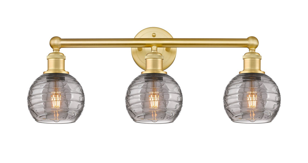 Innovations Edison 616-3W-SG-G1213-6SM Bath Vanity Light 24 in. wide - Satin Gold