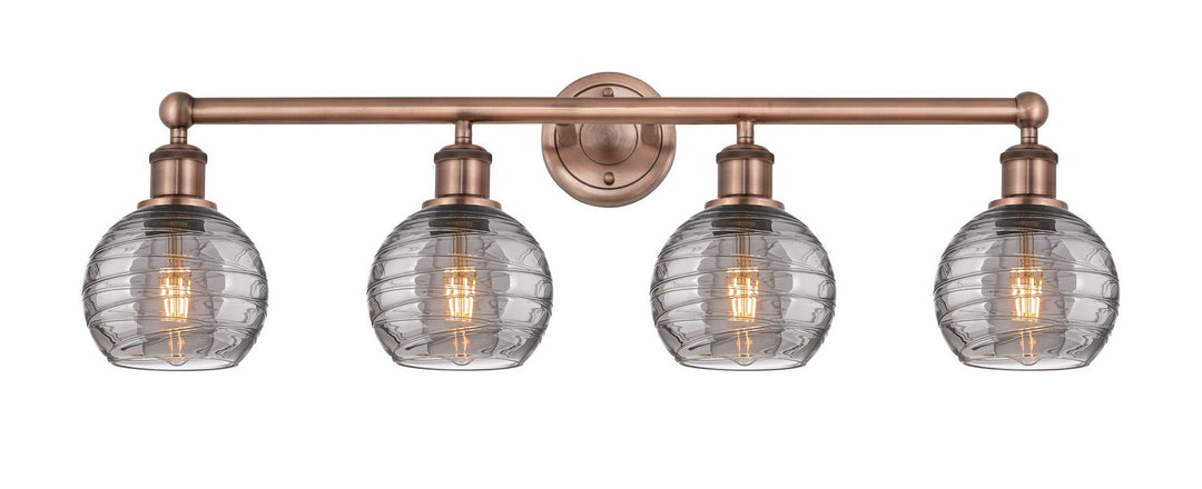 Innovations Edison 616-4W-AC-G1213-6SM Bath Vanity Light 33 in. wide - Antique Copper