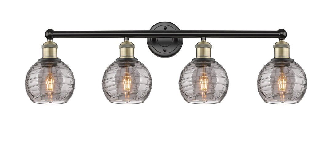 Innovations Edison 616-4W-BAB-G1213-6SM Bath Vanity Light 33 in. wide - Black Antique Brass