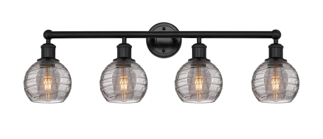 Innovations Edison 616-4W-BK-G1213-6SM Bath Vanity Light 33 in. wide - Matte Black