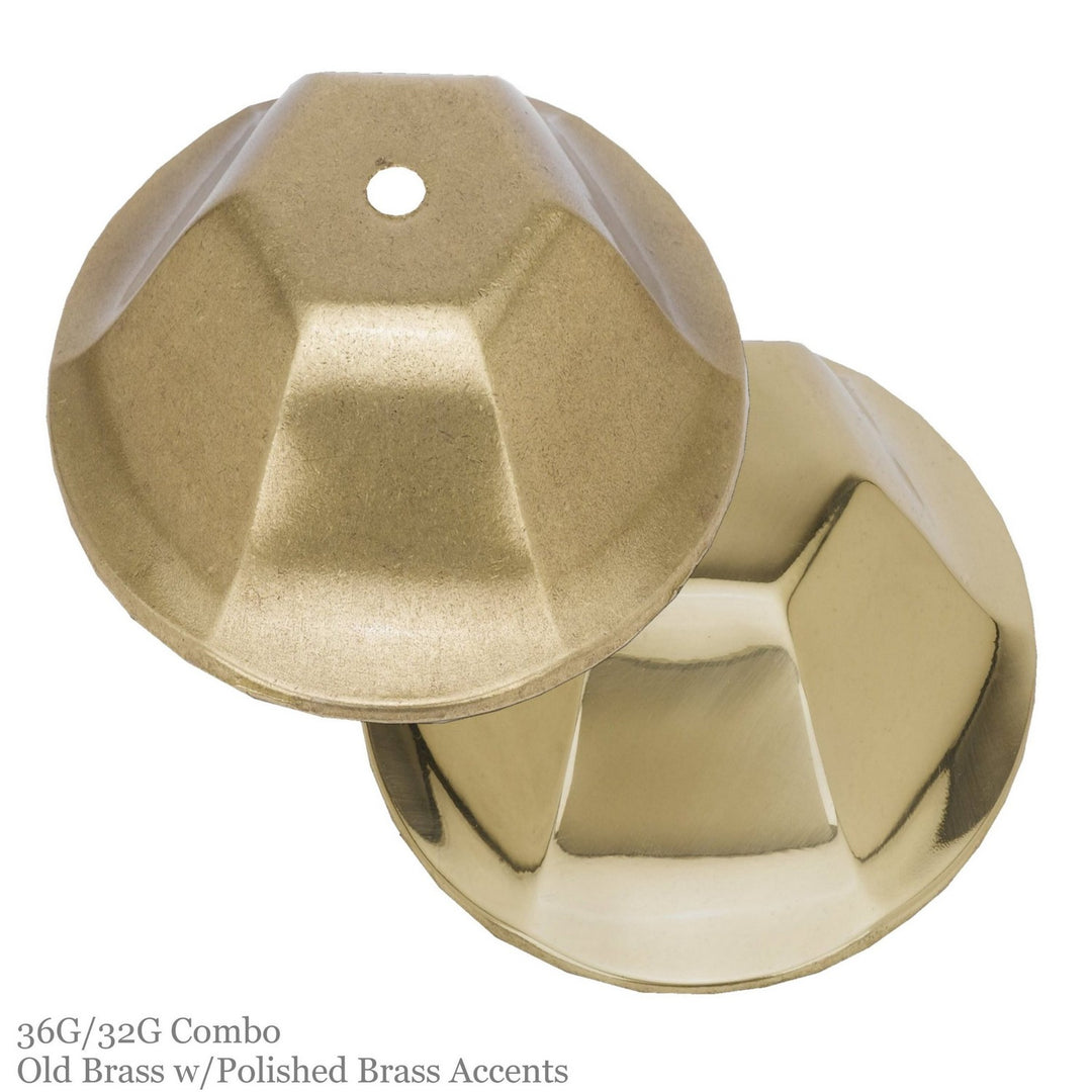 American Brass & Crystal Kensington FM5335-U-36G-32G-ST Ceiling Light - Old Brass with Polished Brass