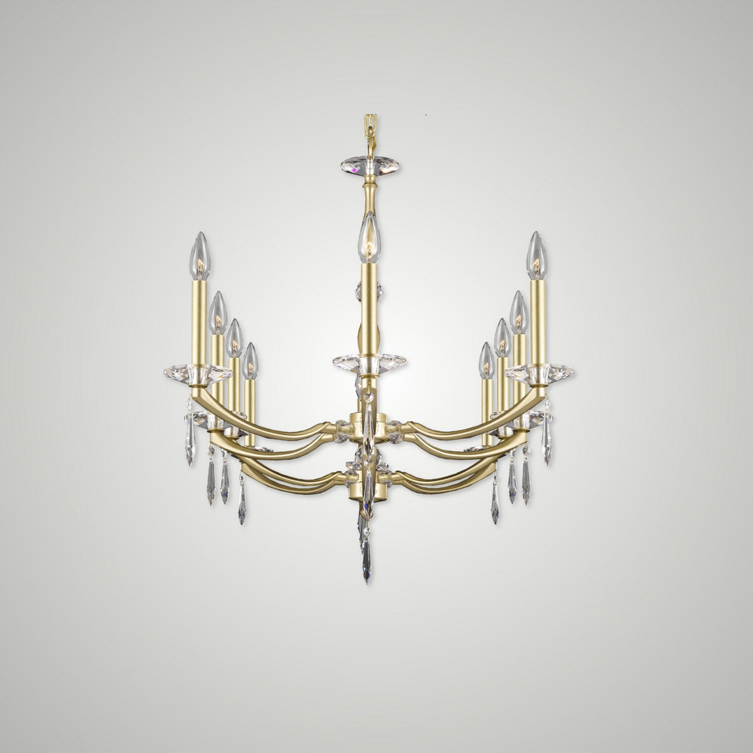 American Brass & Crystal Kensington IL5347-U-36G-ST Chandelier Light - Old Brass