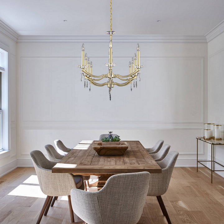 American Brass & Crystal Kensington IL5347-U-36G-ST Chandelier Light - Old Brass