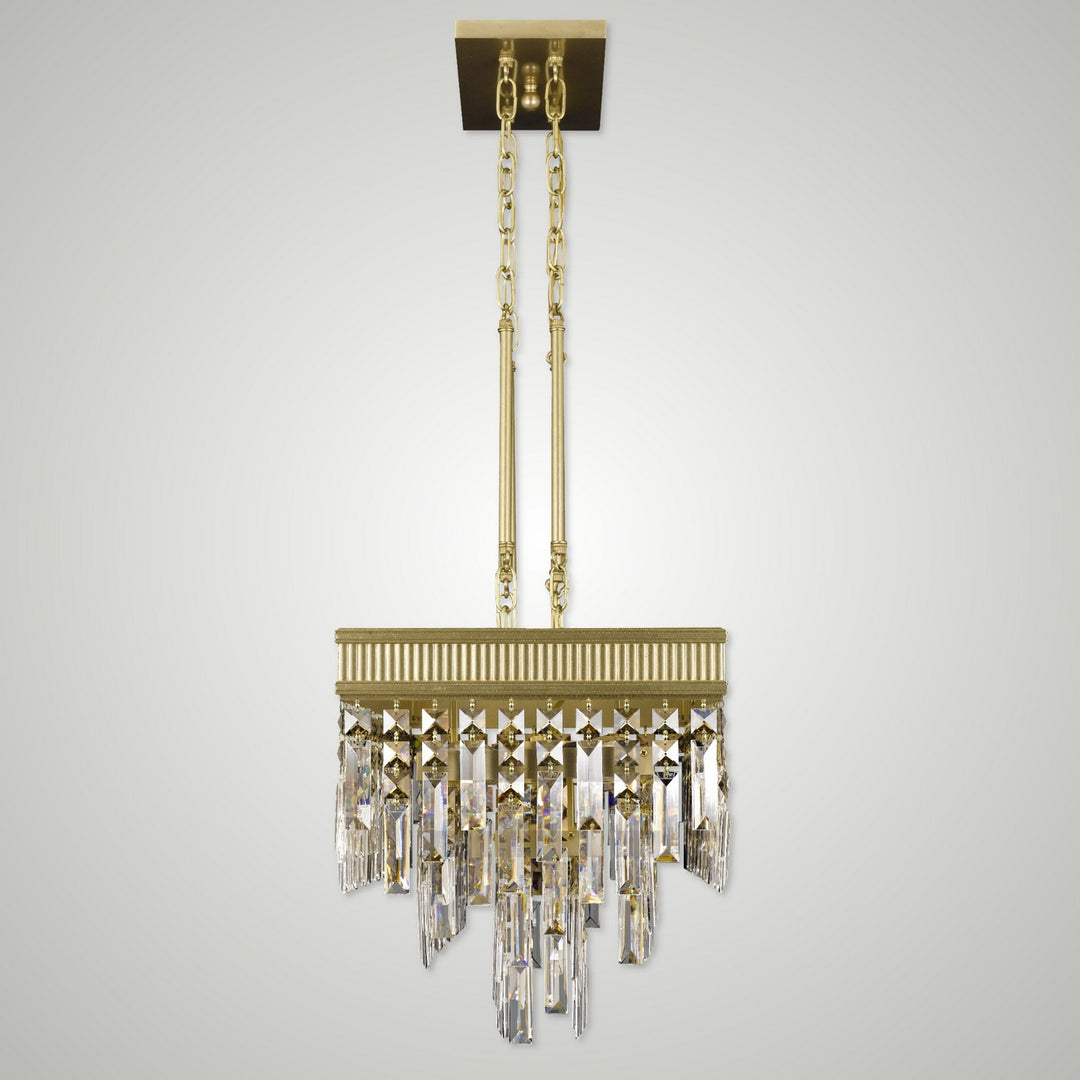 American Brass & Crystal Valencia Modern IL8375-PTK-36G Pendant Light - Old Brass