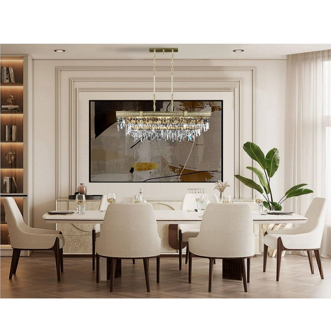 American Brass & Crystal Valencia Modern IL8375-PTK-36G Pendant Light - Old Brass