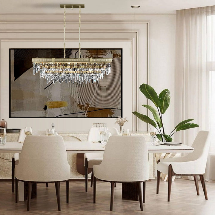 American Brass & Crystal Valencia Modern IL8375-PTK-36G Pendant Light - Old Brass