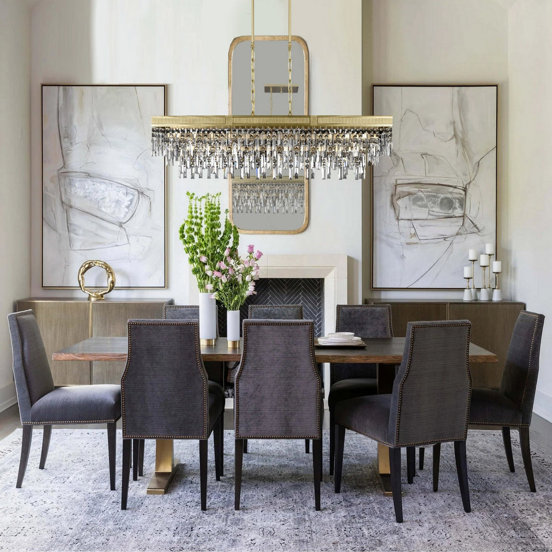 American Brass & Crystal Valencia Modern IL8376-PTK-36G Pendant Light - Old Brass