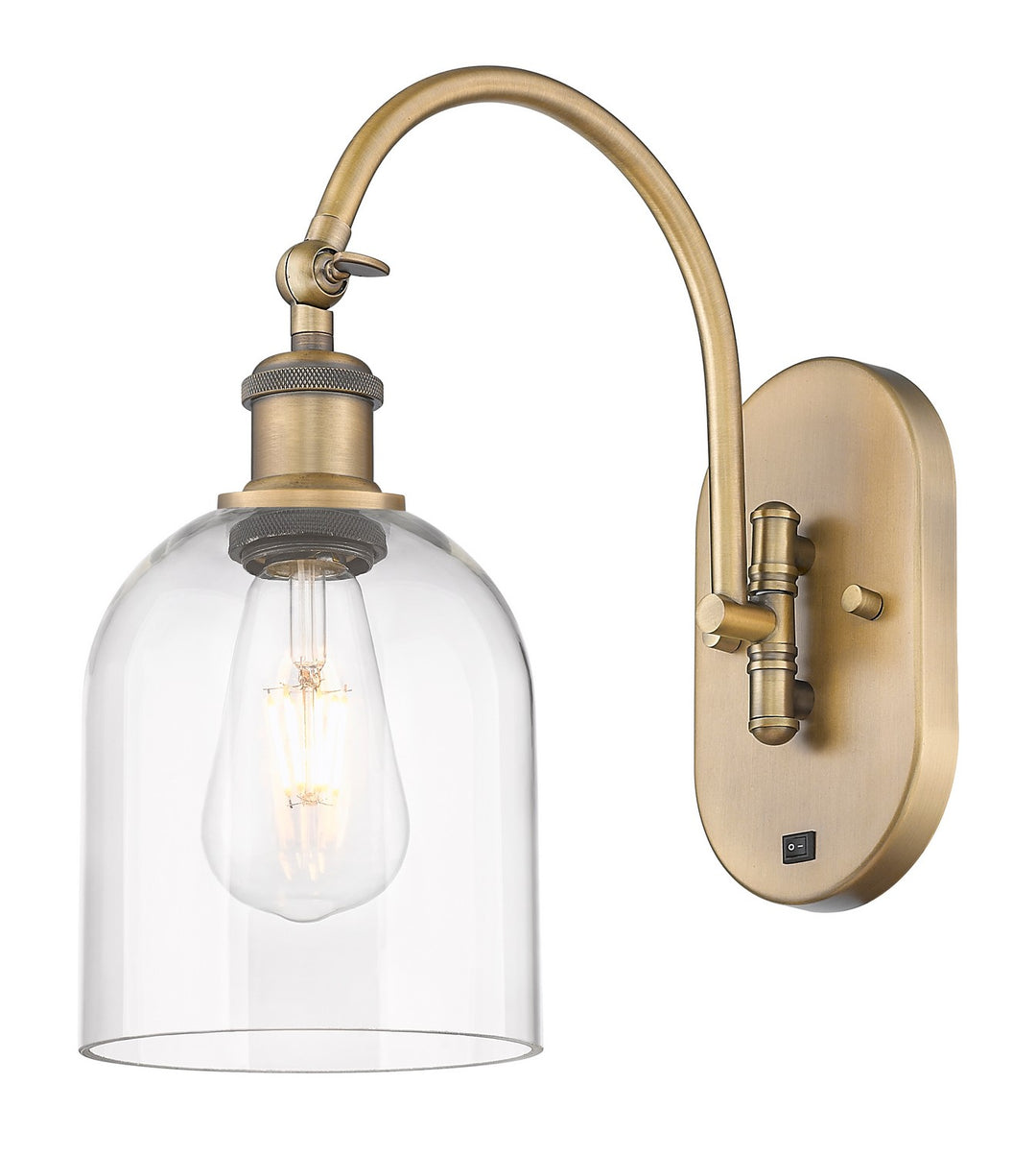 Innovations Ballston 518-1W-BB-G558-6CL Wall Sconce Light - Brushed Brass