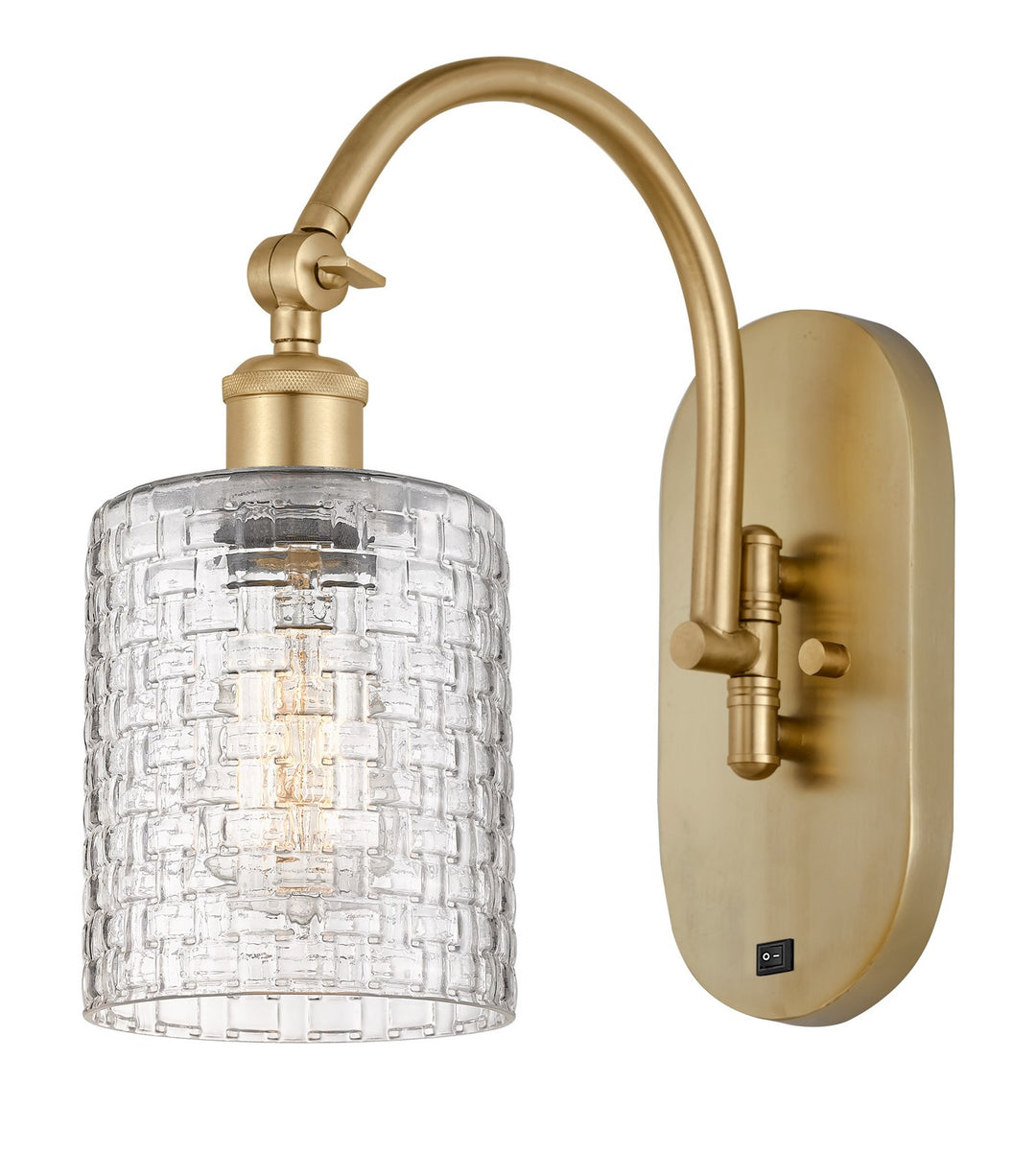 Innovations Ballston 518-1W-SG-G112C-5CL Wall Sconce Light - Satin Gold