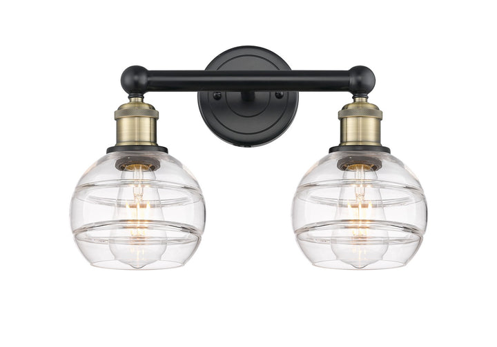 Innovations Edison 616-2W-BAB-G556-6CL Bath Vanity Light 15 in. wide - Black Antique Brass