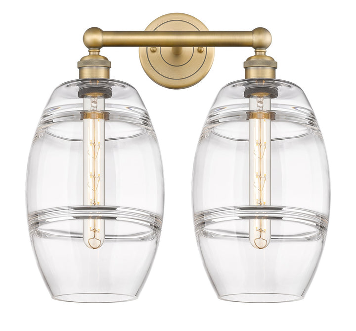 Innovations Downtown Urban 616-2W-BB-G557-8CL Bath Vanity Light 17 in. wide - Brushed Brass