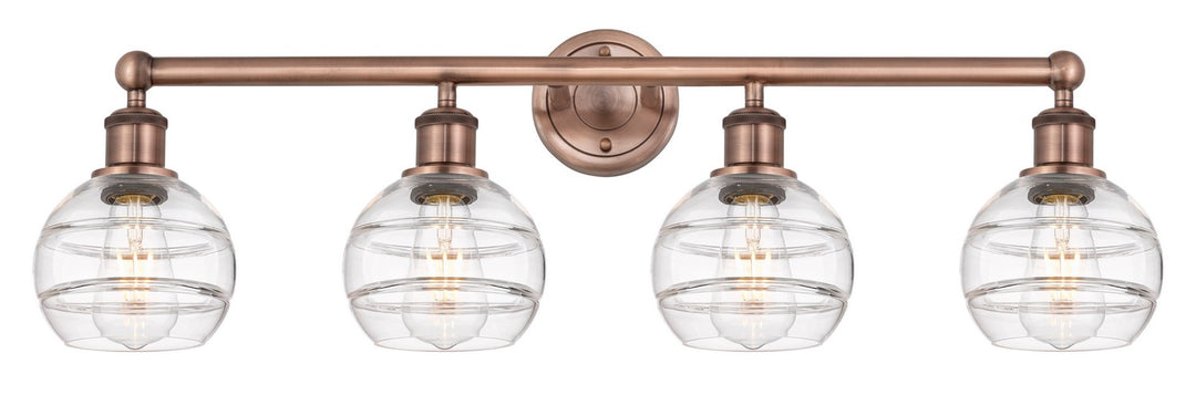 Innovations Edison 616-4W-AC-G556-6CL Bath Vanity Light 33 in. wide - Antique Copper