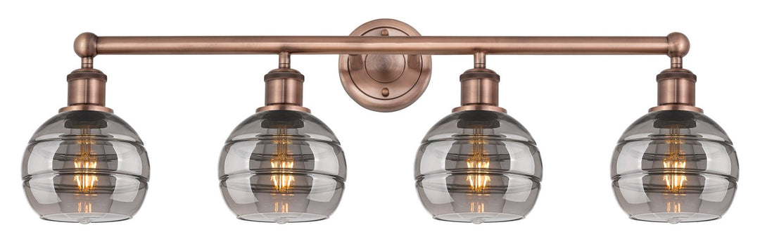 Innovations Edison 616-4W-AC-G556-6SM Bath Vanity Light 33 in. wide - Antique Copper