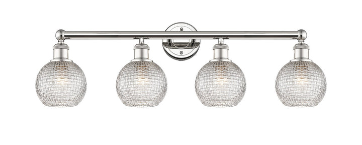 Innovations Edison 616-4W-PN-G122C-6CL Bath Vanity Light 33 in. wide - Polished Nickel