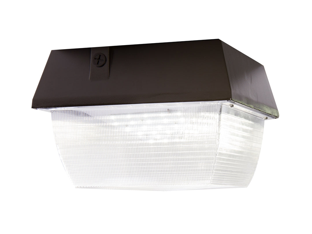 LED Ceiling Canopy Light Fixture 50 Watts, 4000K CCT, 120-277V Voltage, Dimmable, 120V-277V Photocell, Surge Protector - Dark Bronze