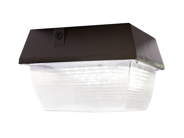 LED Ceiling Canopy Light Fixture 50 Watts, 4000K CCT, 120-277V Voltage, Dimmable, 120V-277V Photocell, Surge Protector - Dark Bronze