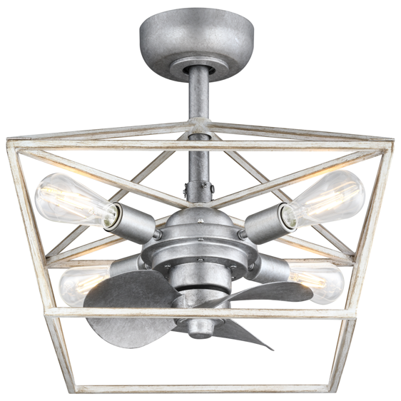 Altitude Macedonia ERTW2008603AWHGV Ceiling Fan 12 - Antique White and Galvanized, Galvanized/