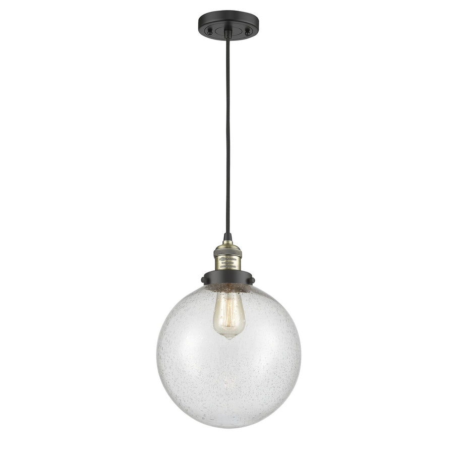 Innovations Lighting 201C-BAB-G204-10 Franklin Restoration One Light Mini Pendant Black Antique Brass 1