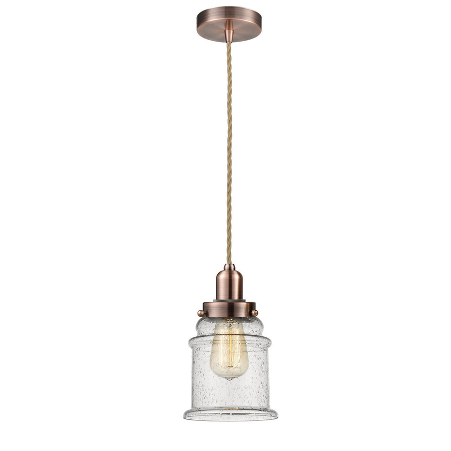 Innovations Lighting 100AC-10RE-0H-AC-G184 Whitney One Light Mini Pendant Antique Copper 1