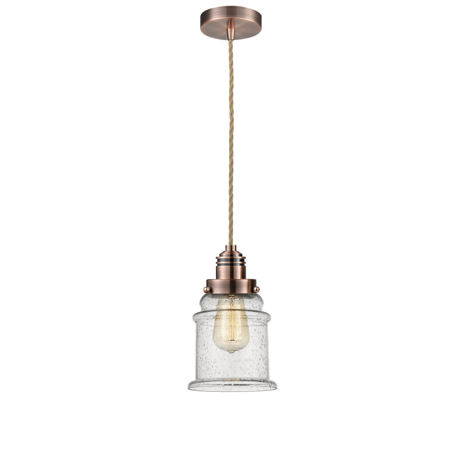 Innovations Lighting 100AC-10RE-2H-AC-G184 Winchester One Light Mini Pendant Antique Copper