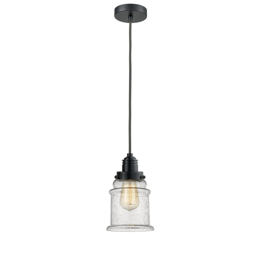 Innovations Lighting 100BK-10GY-2H-BK-G184 Winchester One Light Mini Pendant Matte Black 1