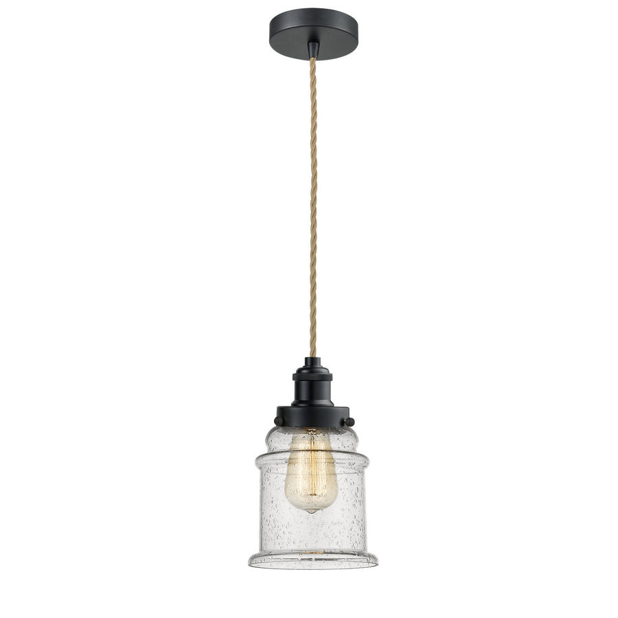 Innovations Lighting 100BK-10RE-1H-BK-G184 Edison One Light Mini Pendant Matte Black 1