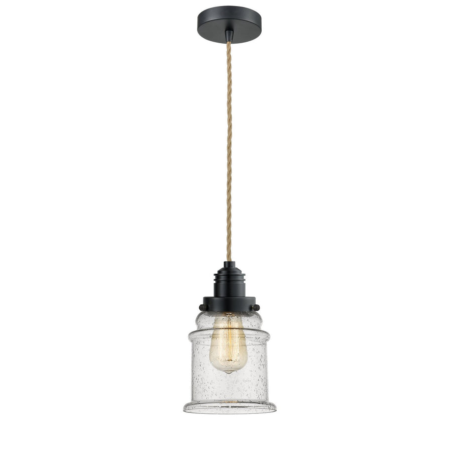 Innovations Lighting 100BK-10RE-2H-BK-G184 Winchester One Light Mini Pendant Matte Black 1