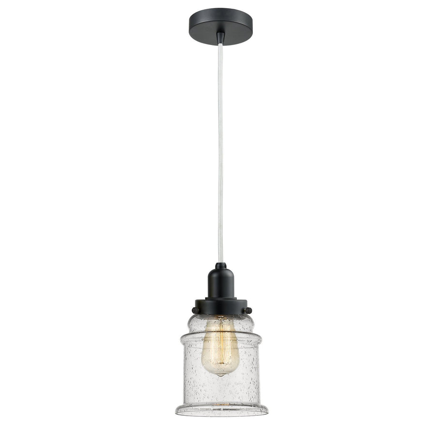 Innovations Lighting 100BK-10W-0H-BK-G184 Whitney One Light Mini Pendant Matte Black 1