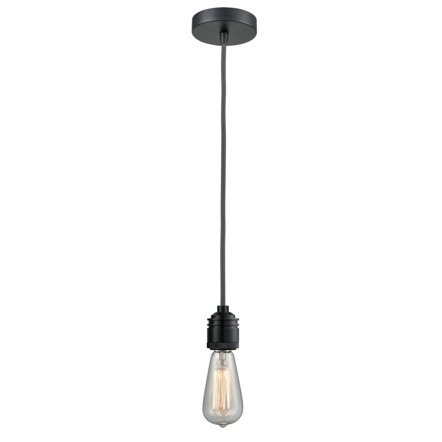 Innovations Lighting 100BK-10GY-2BK Winchester One Light Mini Pendant Matte Black 1