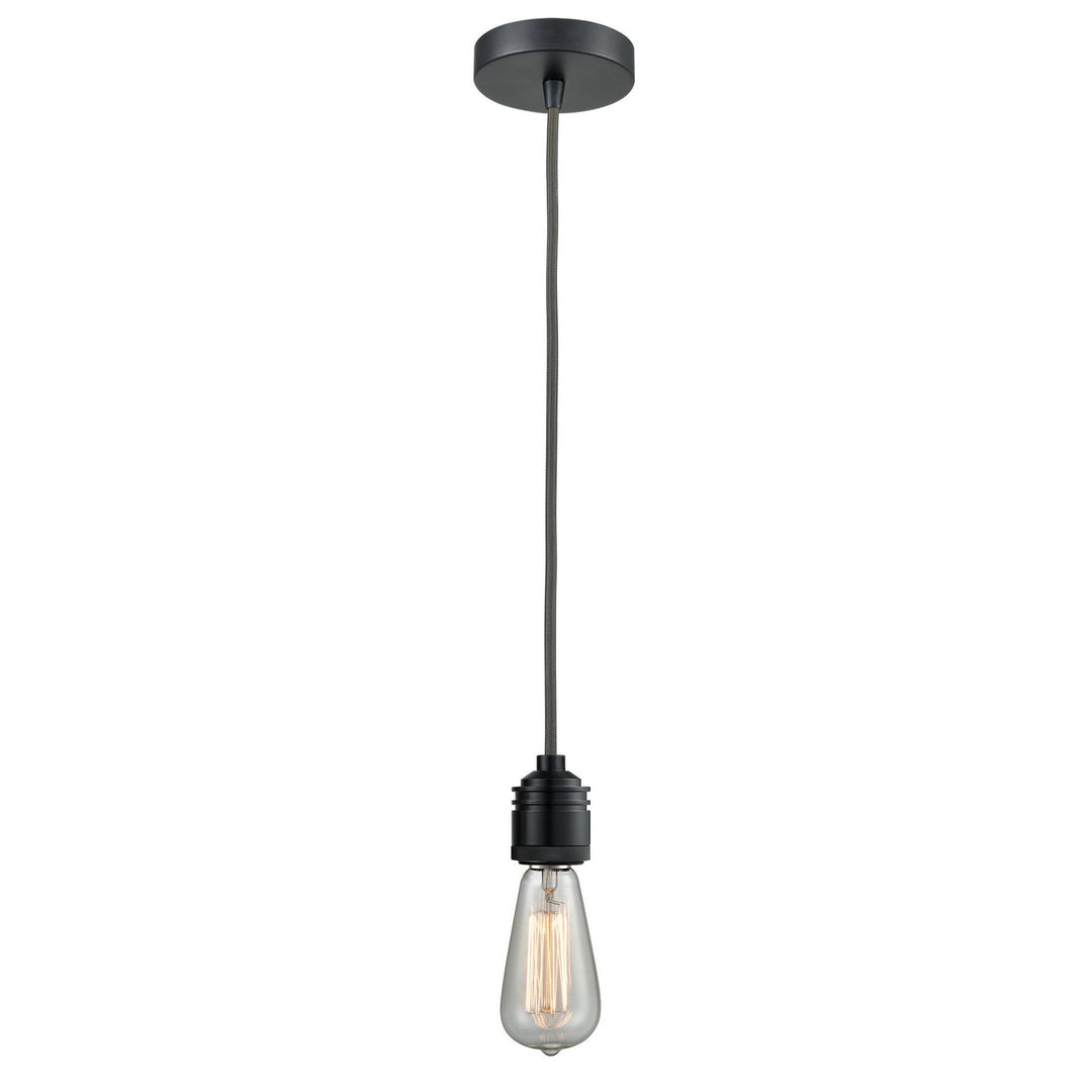 Innovations Lighting 100BK-10GY-2BK Winchester One Light Mini Pendant Matte Black