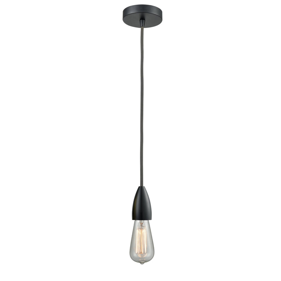Innovations Lighting 100BK-10GY-4BK Fairchild One Light Mini Pendant Matte Black 1