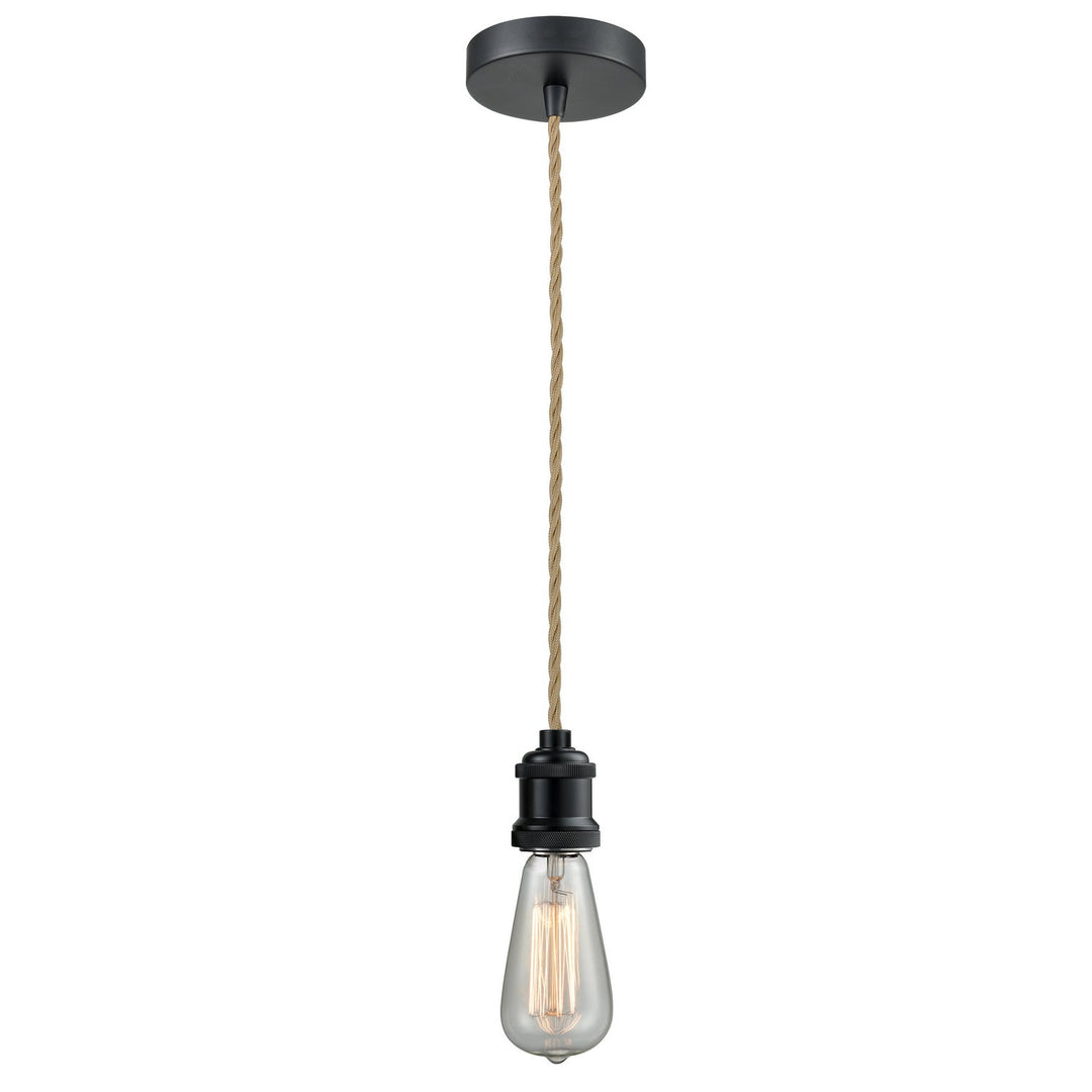 Innovations Lighting 100BK-10RE-1BK Edison One Light Mini Pendant Matte Black