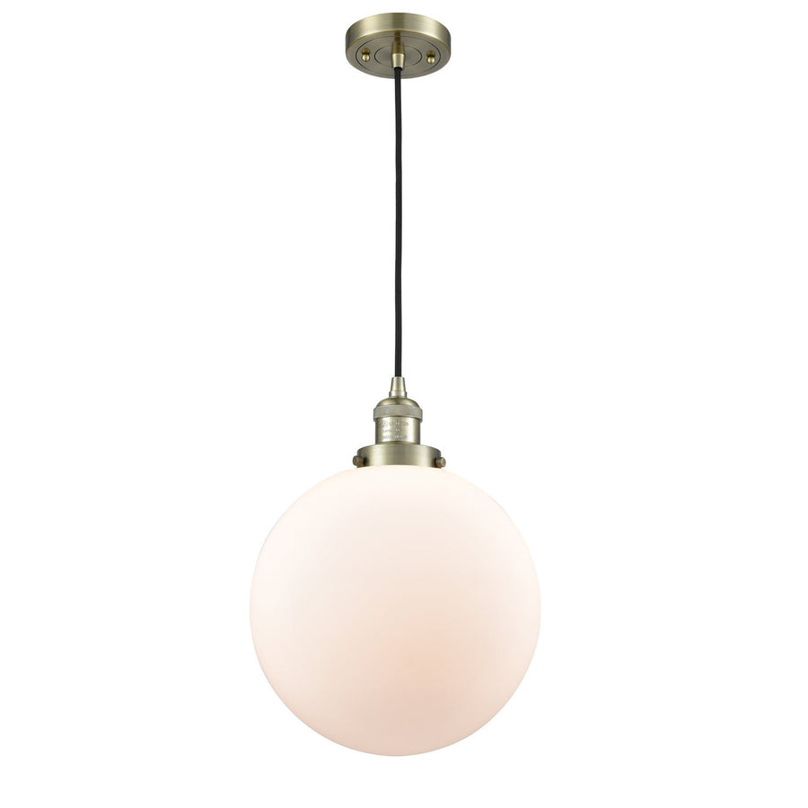 Innovations Lighting 201C-AB-G201-12 Franklin Restoration One Light Mini Pendant Antique Brass 1